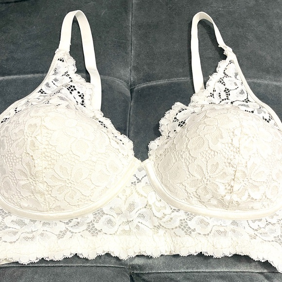 Maidenform Women’s Comfort White Lace Halter Bralette Size 38 B - Picture 4 of 5